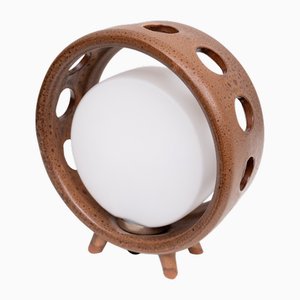 Lampada da tavolo rotonda in ceramica, Germania, anni '60