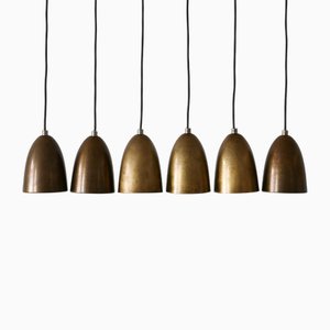 Lampes à Suspension en Bronze Anodisé, Allemagne, 1980s, Set de 6
