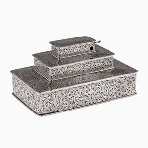 Boîte à Cigares à 3 Niveaux en Argent de Tiffany & Co., États-Unis, 1920s