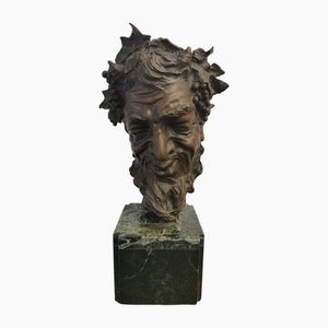Vincenzo, Satyrkopf, 1890er-1910er, Bronze