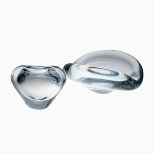Akva Series Ashtrays by Per Lütken for Holmegaard, 1950s, Set of 2