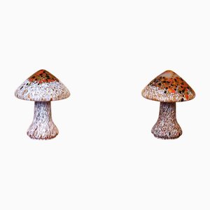 Swedish Artglass Mushroom Shaped Table Lamps by Monica Backström for Kosta Boda, 1970s, Set of 2
