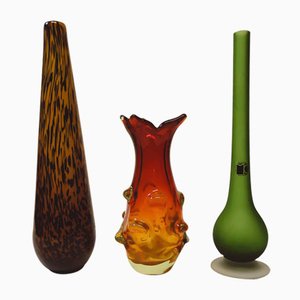 Murano Glass Mix Vases, 1987, Set of 3