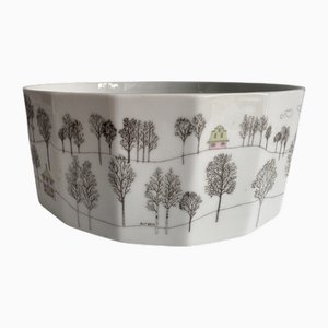 Rut Bryk Artist Service Form Polygon Winter Travel Bowl by Tapio Wirkkala for Rosenthal, 1983