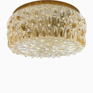 Bernsteinfarbene Bubble Glas Wandlampe oder Unterputzlampe von Limburg, Deutschland, 1960er