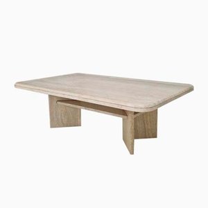 Rechteckiger Couch- oder Beistelltisch aus Travertin, Italien, 1980er