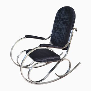 Italian Chrome Rocking Chair from Maison Janson, 1970s