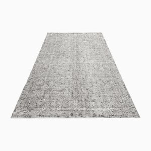 Tappeto grigio bohémien fatto a mano, anni '80