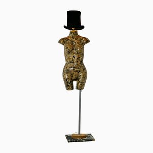 French Mannequin Decoupage Floor Lamp, 1960s