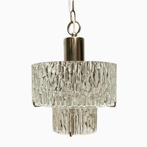 Mid-Century Metal and Glass Pendant Lamp attributed to Kalmar Franken, 1960s
