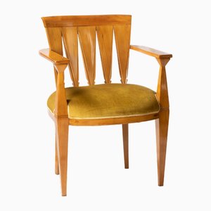Gelber Vintage Art Deco Sessel, 1940er