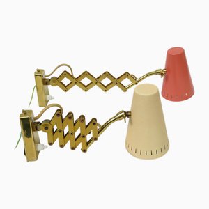 Vintage Scissor Lights, 1950s, Set of 2