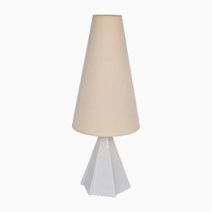 Lampada da tavolo vintage geometrica in ceramica, anni '70