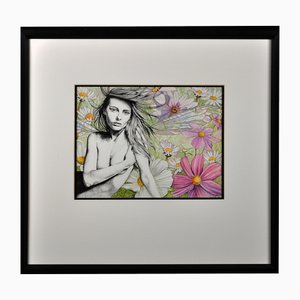 Liz Wall, Siren, Watercolour and Ink, 2011, Framed