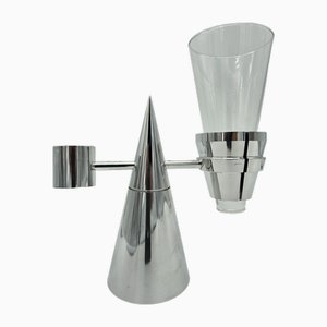 Porte-Brosse à Dents en Acier Inoxydable et Verre avec Boîte, 1980