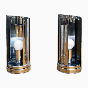 Lampade da tavolo modello 447 in alluminio di Selenova, anni '70, set di 2