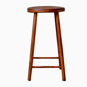 Taburete Mid-Century de madera rústica chic