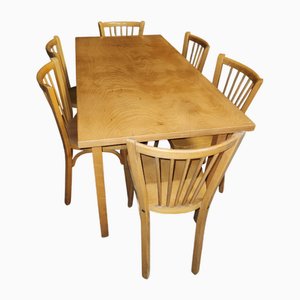 Dining Chairs and Table from Baumann, Set of 7