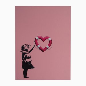 Banksy X Post Modern Vandal, Girl with Heart Shaped Float, 2021, Pigment Print
