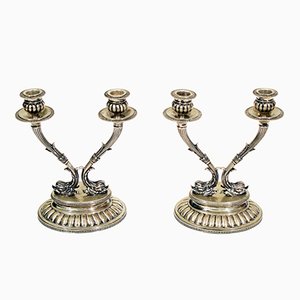 19th Century Silver Candle Holders, Set of 2