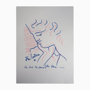 Jean Cocteau, La joven azul, Litografía original