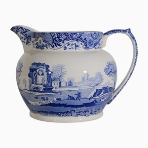 Jarra Spode italiana grande azul y blanca