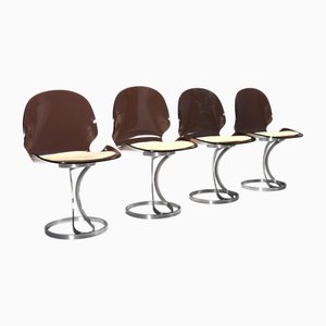Metal and Acrylic Glass Dining Chairs from Maison Rinck, France, 1973, Set of 4