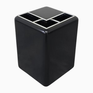 Space Age Umbrella Stand in Painted Black, Italy, 1970s