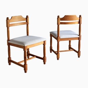Carved Pine Chairs, Denmark, 1970s, Set of 2