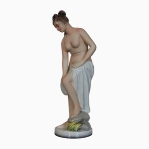 Figurine Femme Sculpture en Céramique de Favaro and Cecchetto, 1930s