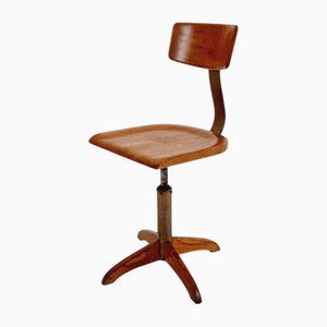 Bauhaus Modell 325 Drehbarer Bürostuhl aus Holz von Ama Elastik, 1930er