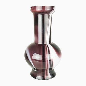 Vase Violet et Blanc en Verre de Murano par Carlo Moretti, 1970s