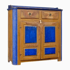 19th Century Swedish Pine Ragwork Painted Kitchen Cupboard, 1880s