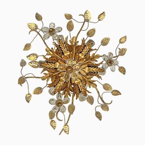 Florentine Flush Mount Ceiling Lamp from Banci Firenze, 1970s