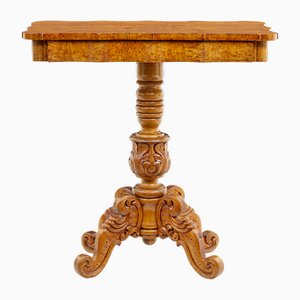 19th Century Swedish Burr Birch Shaped Occasional Table, 1870s