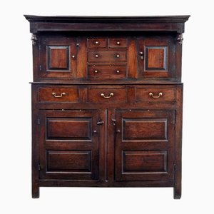 17th Century Welsh Carved Oak Court Cupboard, 1680s