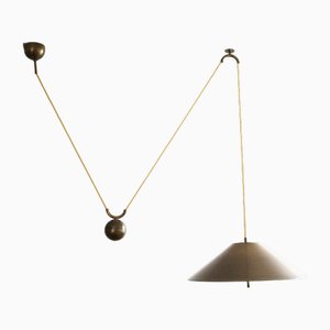 Lampe à Suspension à Contrepoids Hat en Laiton Bruni de WKR Leuchten, Chine, 1970s