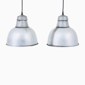 Plafonniers Industriels en Métal, 1920s, Set de 2