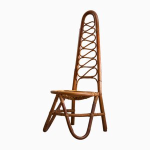 Silla de bambú curvada, años 60