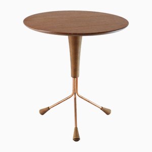 Mid-Century Tripod Side Teak Table by Albert Larsson for Alberts Tibro, 1950s