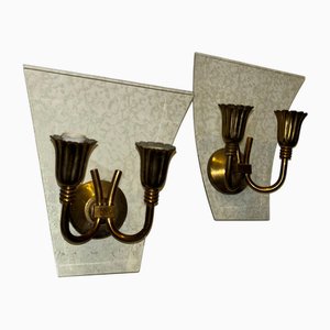 Pietro Chiesa zugeschriebene Wandleuchten für Fontana Arte, 1950er, 2er Set