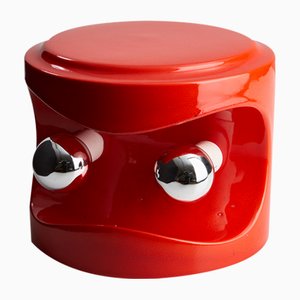 Orangefarbene Tischlampe aus Keramik von Perdomello 70, 1970er