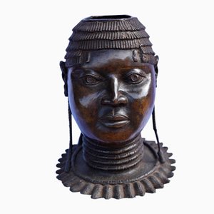 Ife Bini / Edo Artist, Head of Queen Mother, Pre-1800, Bronze