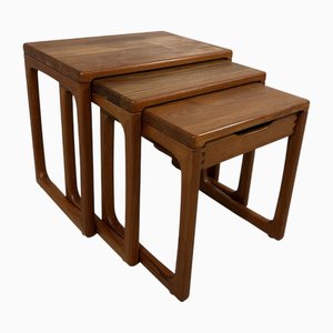 Vintage Danish Teak Nesting Tables with Drawer from BR Gelsted, 1960s, Set of 3