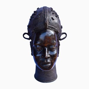 Ife Bini / Edo Artista, Testa della Regina Madre, Pre-1800, Bronzo