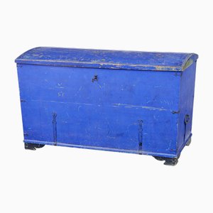 Antique Painted Pine Dome Top Trunk, 1866