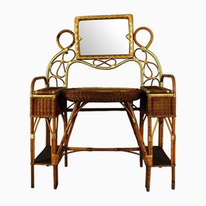 Art Deco Rattan Dressing Table, 1920s