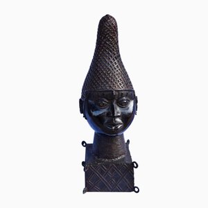 Ife Bini / Edo Artista, Testa della Regina Madre, Pre-1800, Bronzo