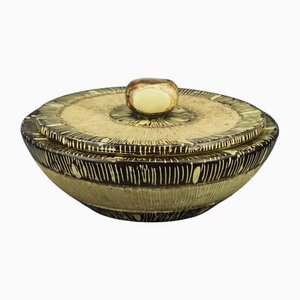 Italian Futuristic Glazed Ceramic Bon Bon Holder by Nicolaj Diulgheroff for MGA of Albisola, 1920s