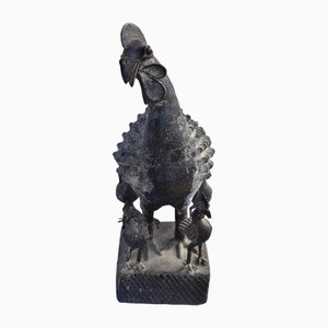 Benin Artist, Okpa Rooster Figure, Pre-1800s, Bronze